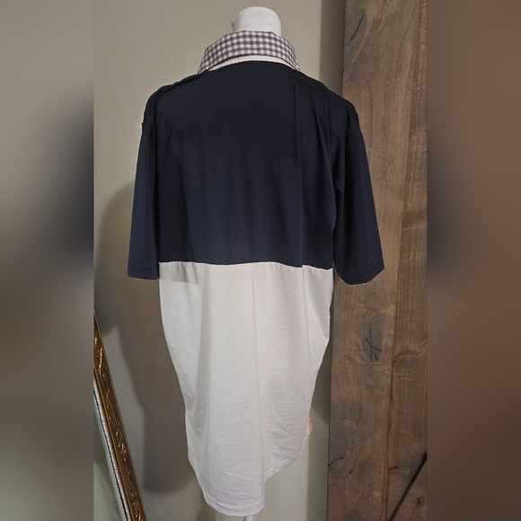 ALIAL FITAL Navy/white color block Polo. Size Large - Picture 7 of 12